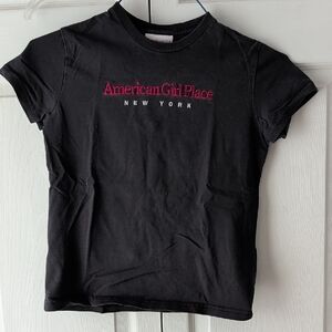 American Girl Black Tee with Red Logo